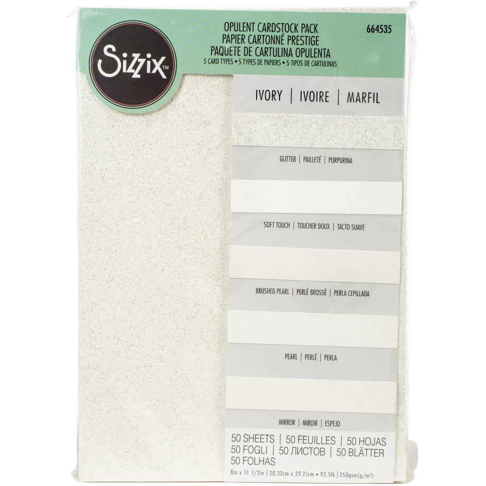 Sizzix - Opulent Cardstock Pad - Ivory - 50 pack