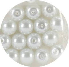 Glass perler - Pearl Beads - Assorted - White