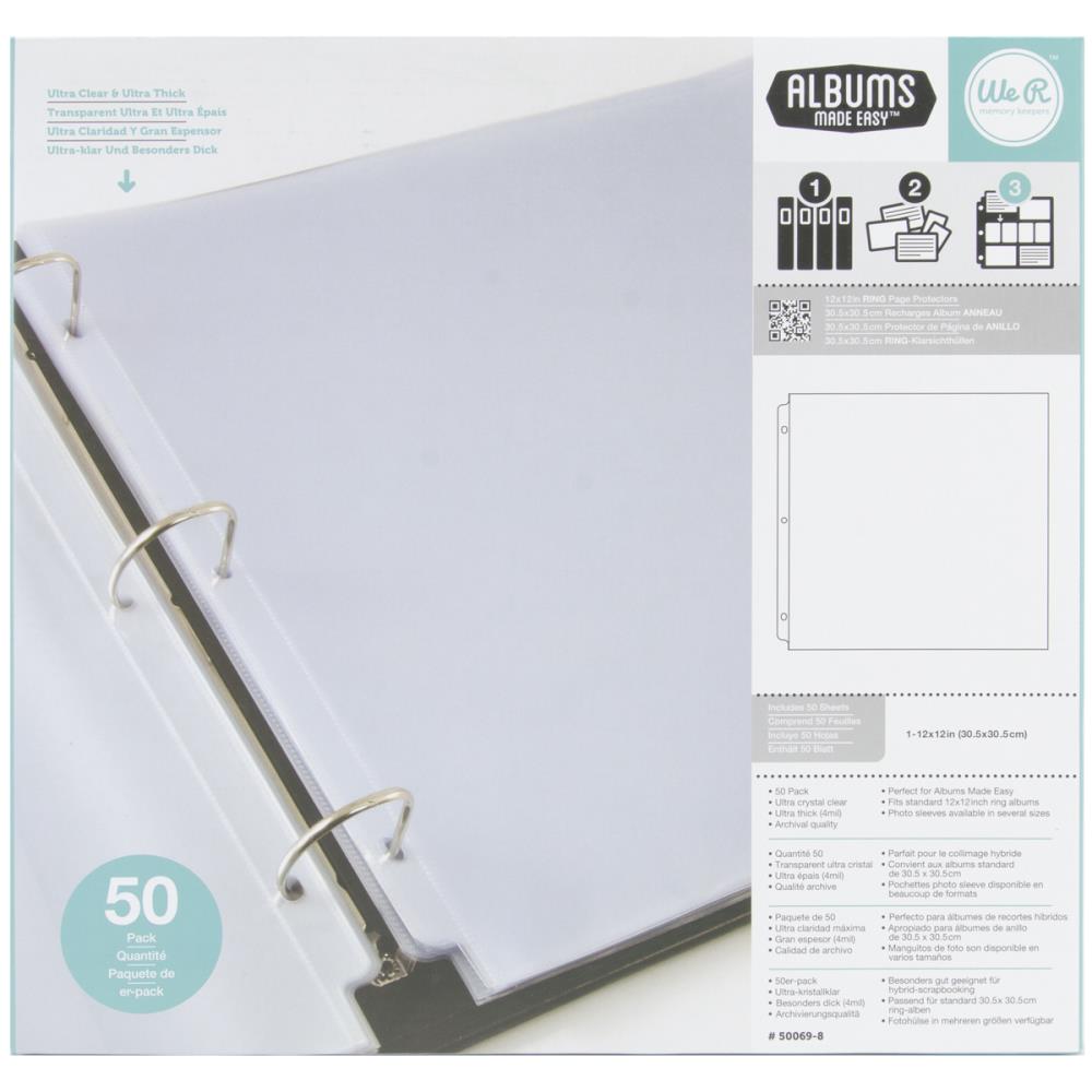 We R MemoryKeepers 3 Ring - 50 Page Protectors 12x12"