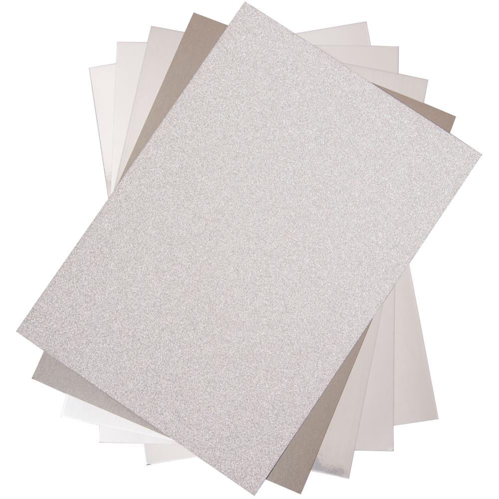 Sizzix - Opulent Cardstock Pad - Silver - 50 pack