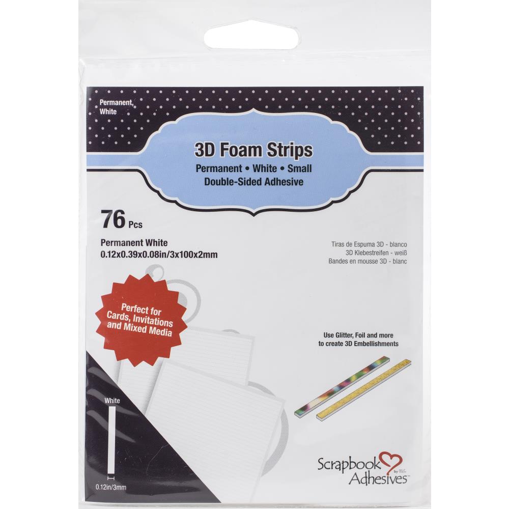Scrapbook Adhesives - 3D foam Strips - hvit