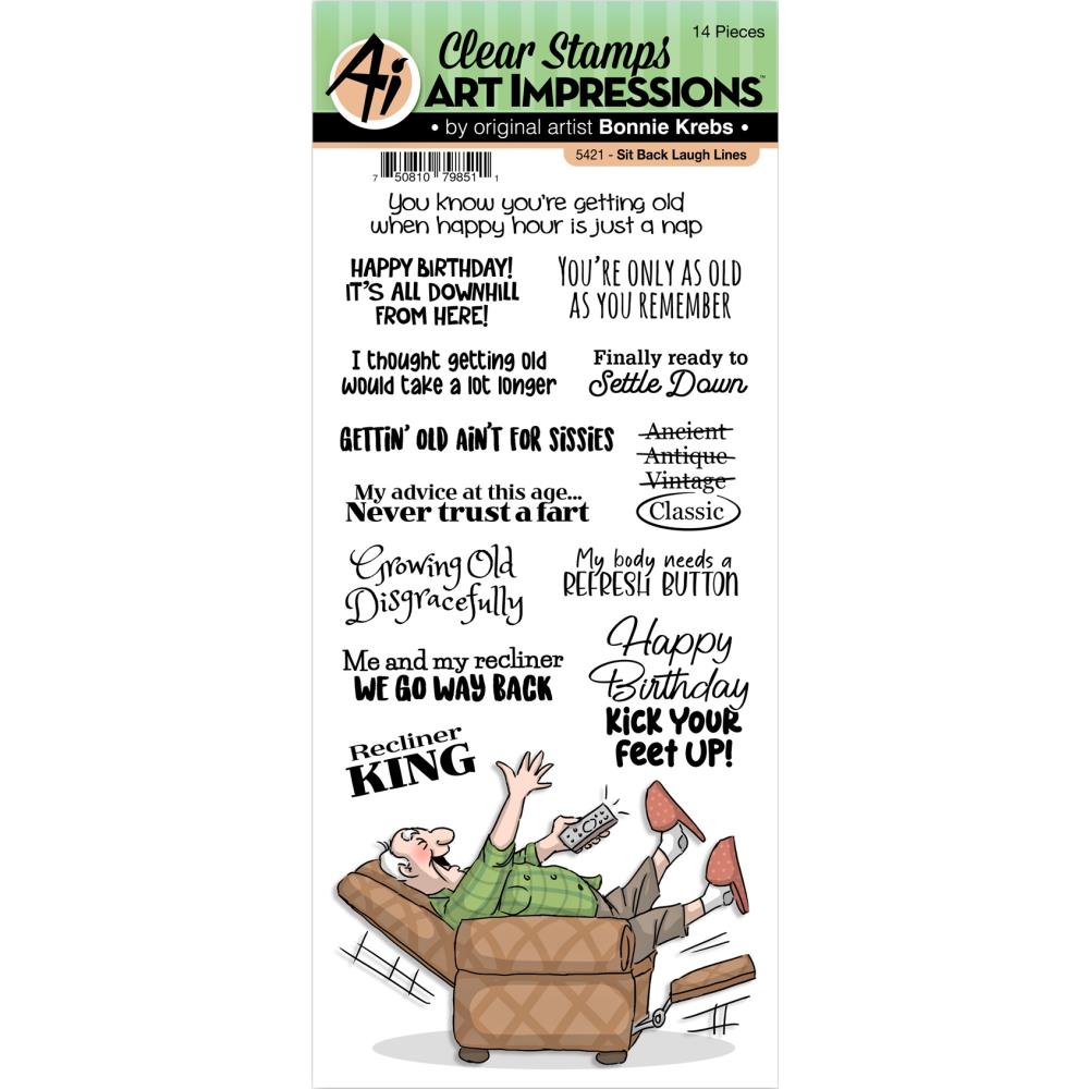 Art Impressions - Clear Stamps Set - Sit Back