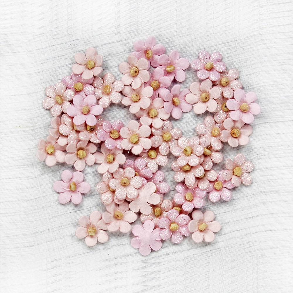 Little Birdie - Beaded micro petals - paper flowers - Pearl pink