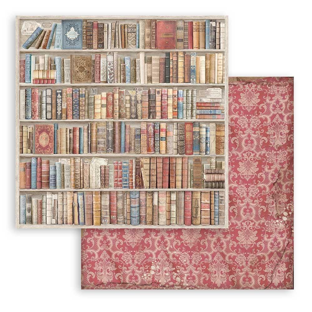 Stamperia - Vintage Library -   Background Selection - Paper Pad - 8 x 8"