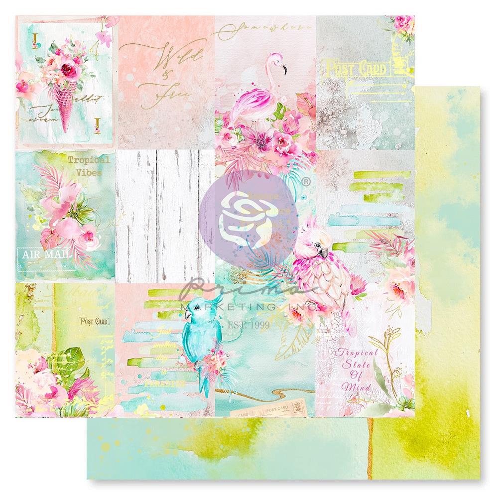 Prima - Postcards from Paradise - Paper Pad - 12 x 12"