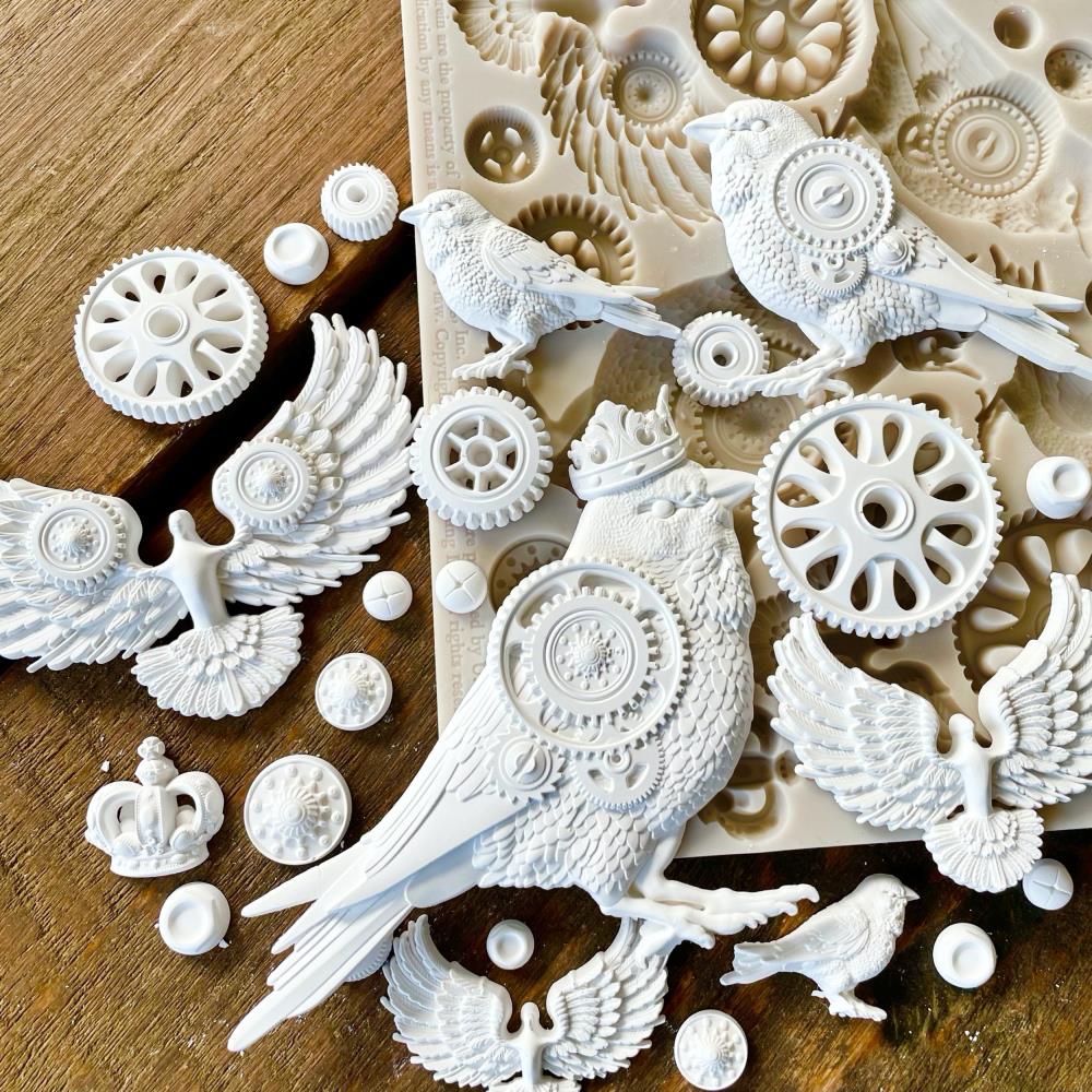 Prima - Finnabair Decor Mould - Clockwork Sparrows