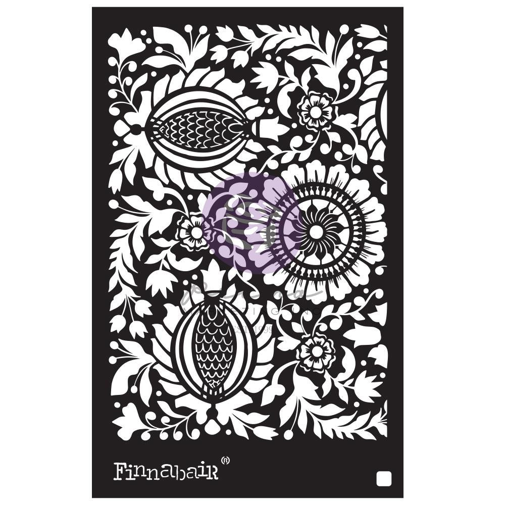 Prima - Finnabair - Elementals Stencil - Folk Florals -    6x9"