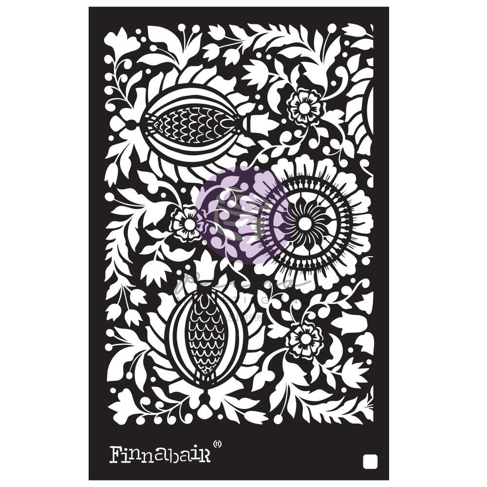 Prima - Finnabair - Elementals Stencil - Folk Florals - 6x9"
