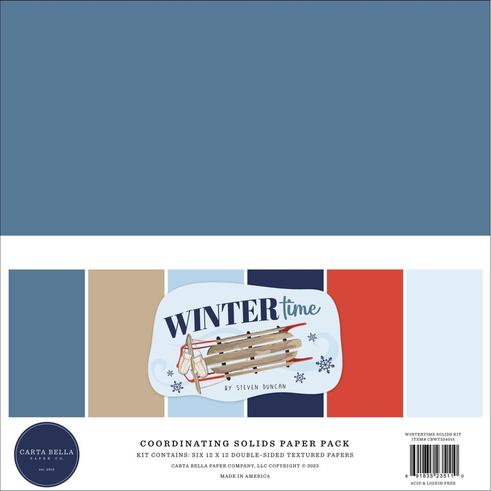 Carta Bella - Wintertime  - Solids  - 12x12"