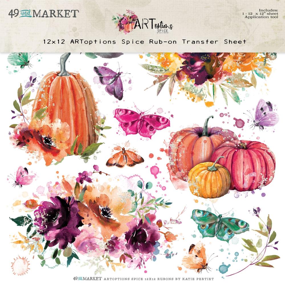 49 and Market - Artoptions Spice -   Rub ons  -  12" x 12"