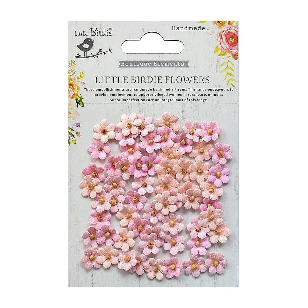 Little Birdie - Beaded micro petals - paper flowers - Pearl pink