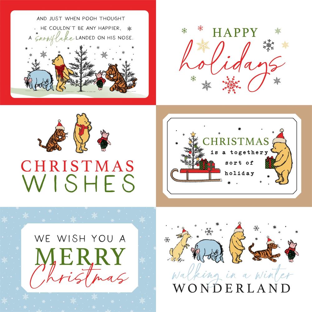 Echo Park - Winnie the Pooh Christmas - 4x6" Journaling Cards - 12 x 12"