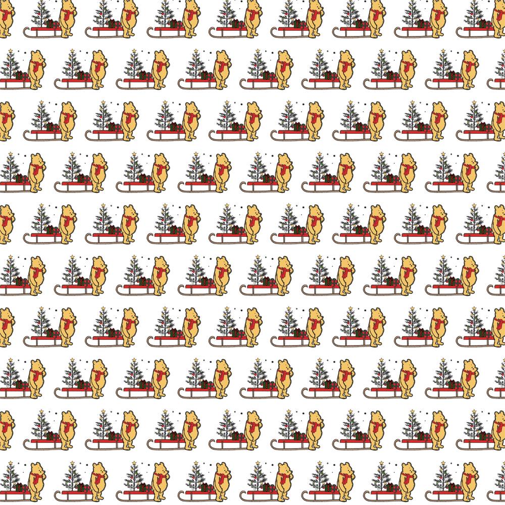 Echo Park - Winnie the Pooh Christmas - Winnie and Sleds - 12 x 12"