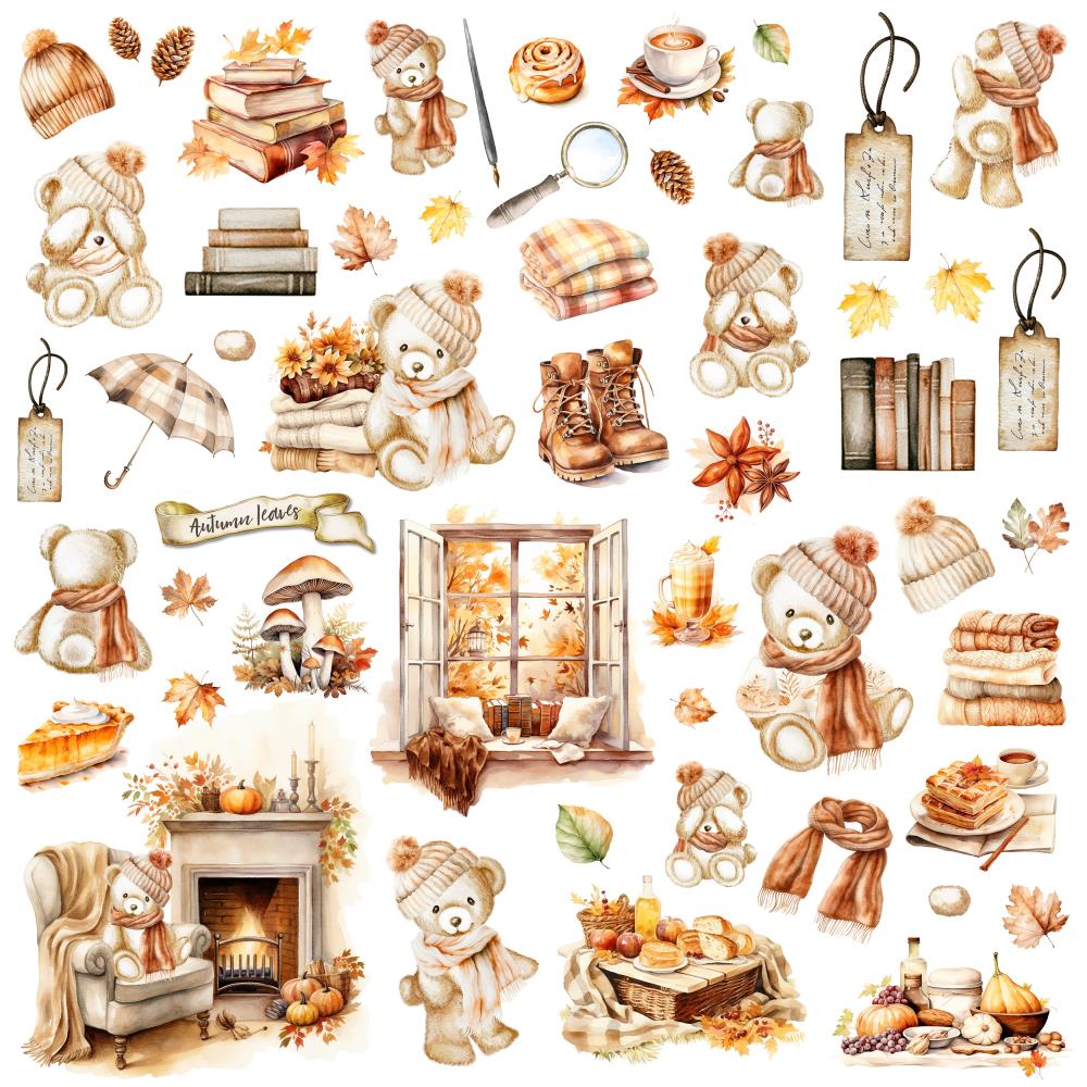 Memory Place - Beary Cozy - Autumn Leaves - 12 x 12"