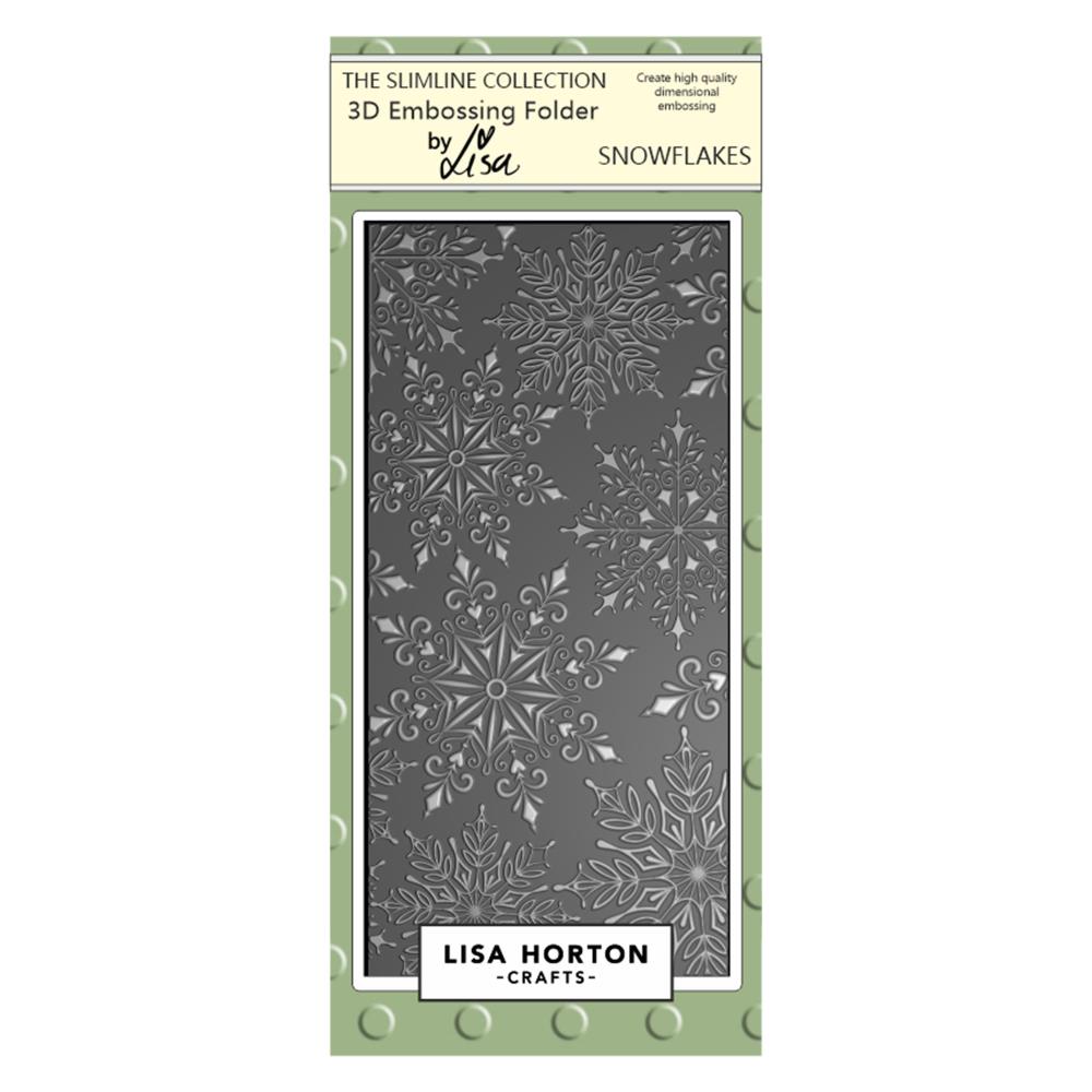 Lisa Horton - Embossing Folder - 3D - Slimline Snowflakes