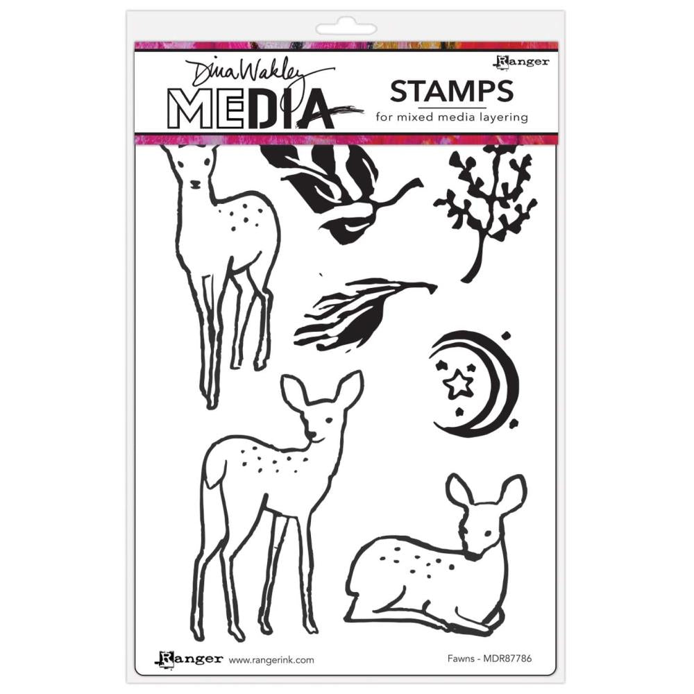 Dina Wakley Media - Stamps - Fawns