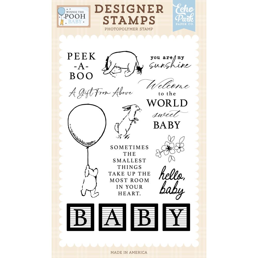 Echo Park - Winnie the Pooh Baby - Peek A Boo - Clear Stamp set
