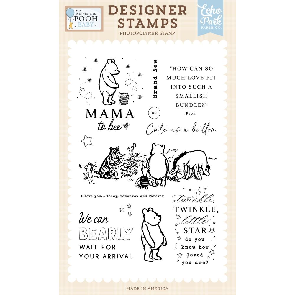 Echo Park - Winnie the Pooh Baby - Bearly Wait - Clear Stamp set