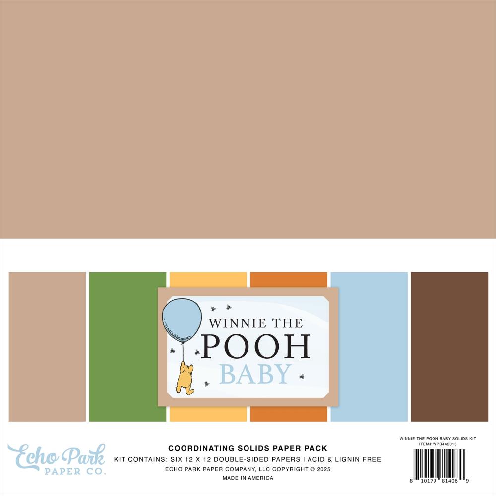 Echo Park - Winnie the Pooh Baby - Solids - 12 x 12"