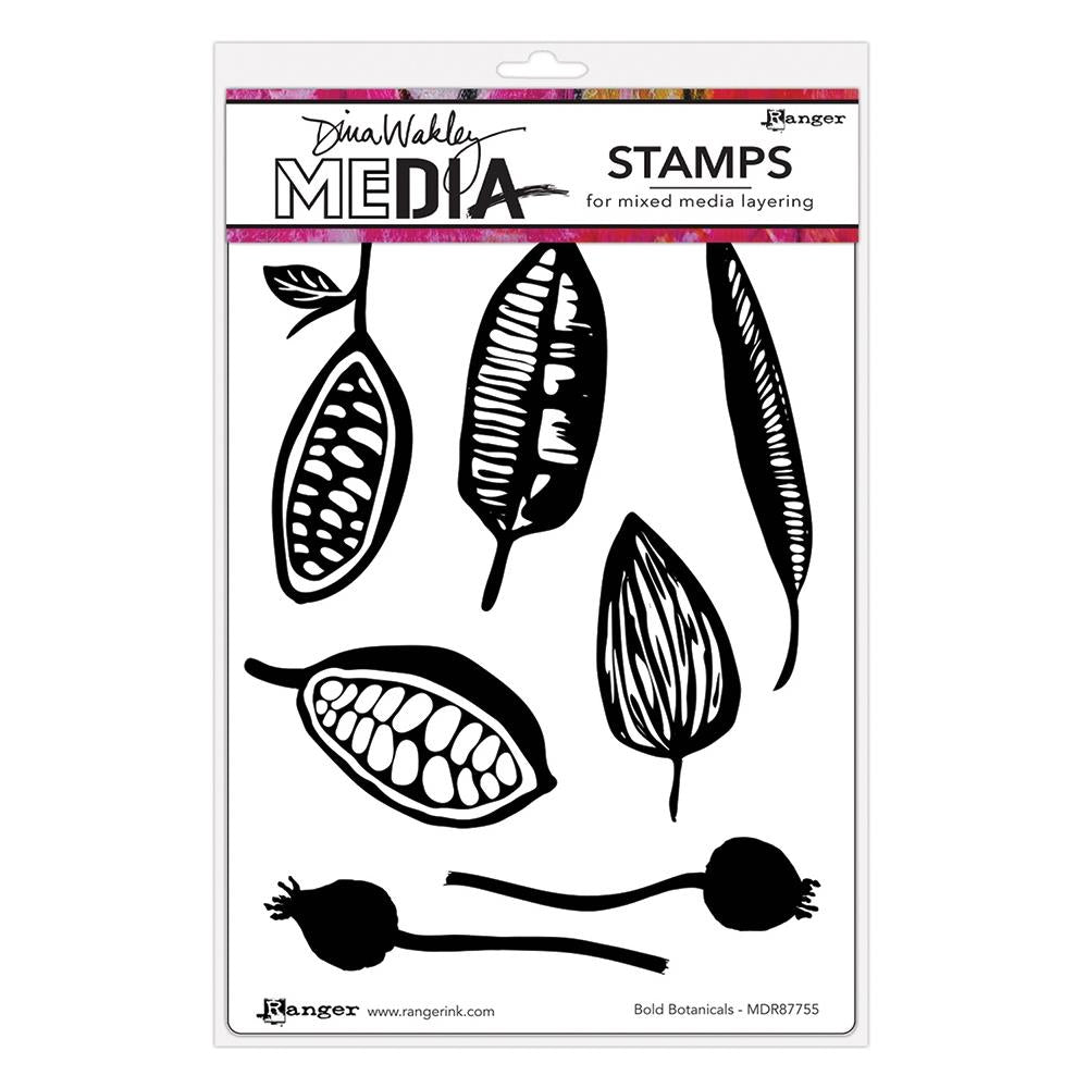 Dina Wakley Media - Stamps - Bold Botanicals
