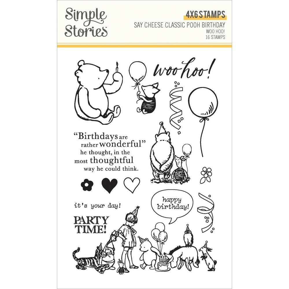 Simple Stories - Classic Pooh Birthday - Clear Stamps - Woo Hoo!