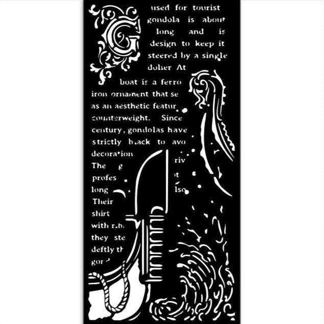Stamperia - Venice City of Art - Stencil - Gondola - 12x25 cm