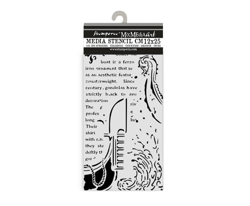 Stamperia - Venice City of Art - Stencil - Gondola - 12x25 cm