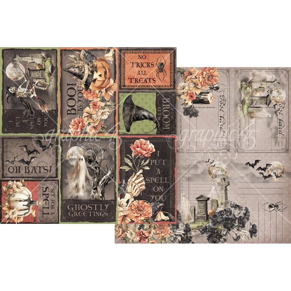 Graphic 45 - Ghostly Greetings - If The Broom Fits - 12x12"