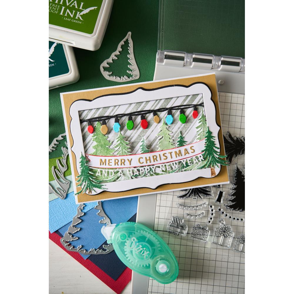 Sizzix - 49 & Market - Framelits dies & clear stamp - Trees and Trinkets