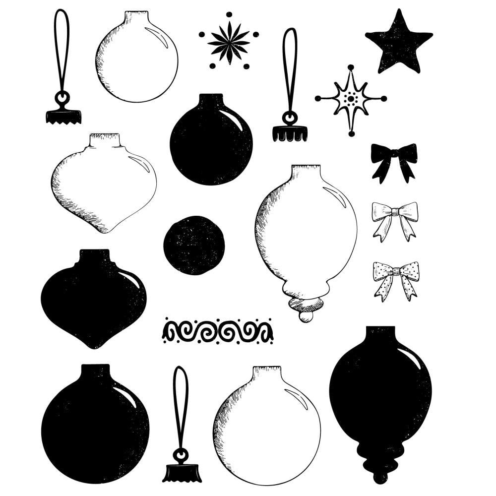 Sizzix - 49 & Market - Framelits dies & clear stamp - Baubles