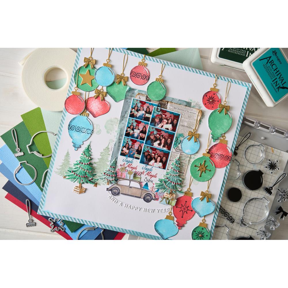 Sizzix - 49 & Market - Framelits dies & clear stamp - Baubles
