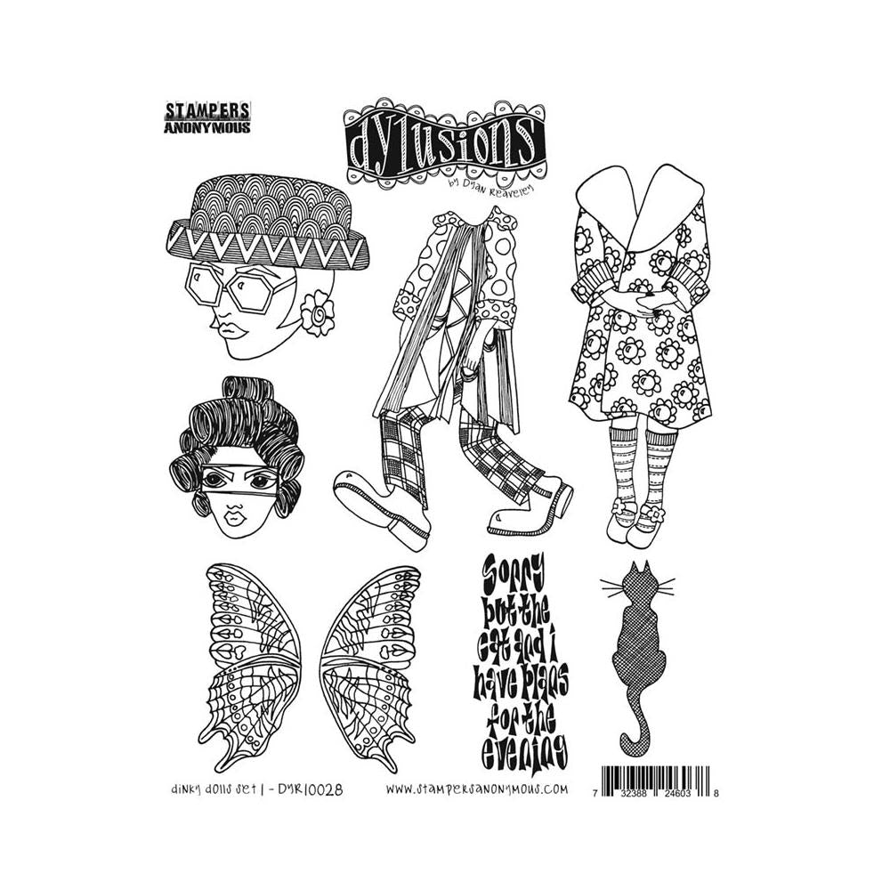 Dylusions - Cling Stamps - Dinky Doll - set 1