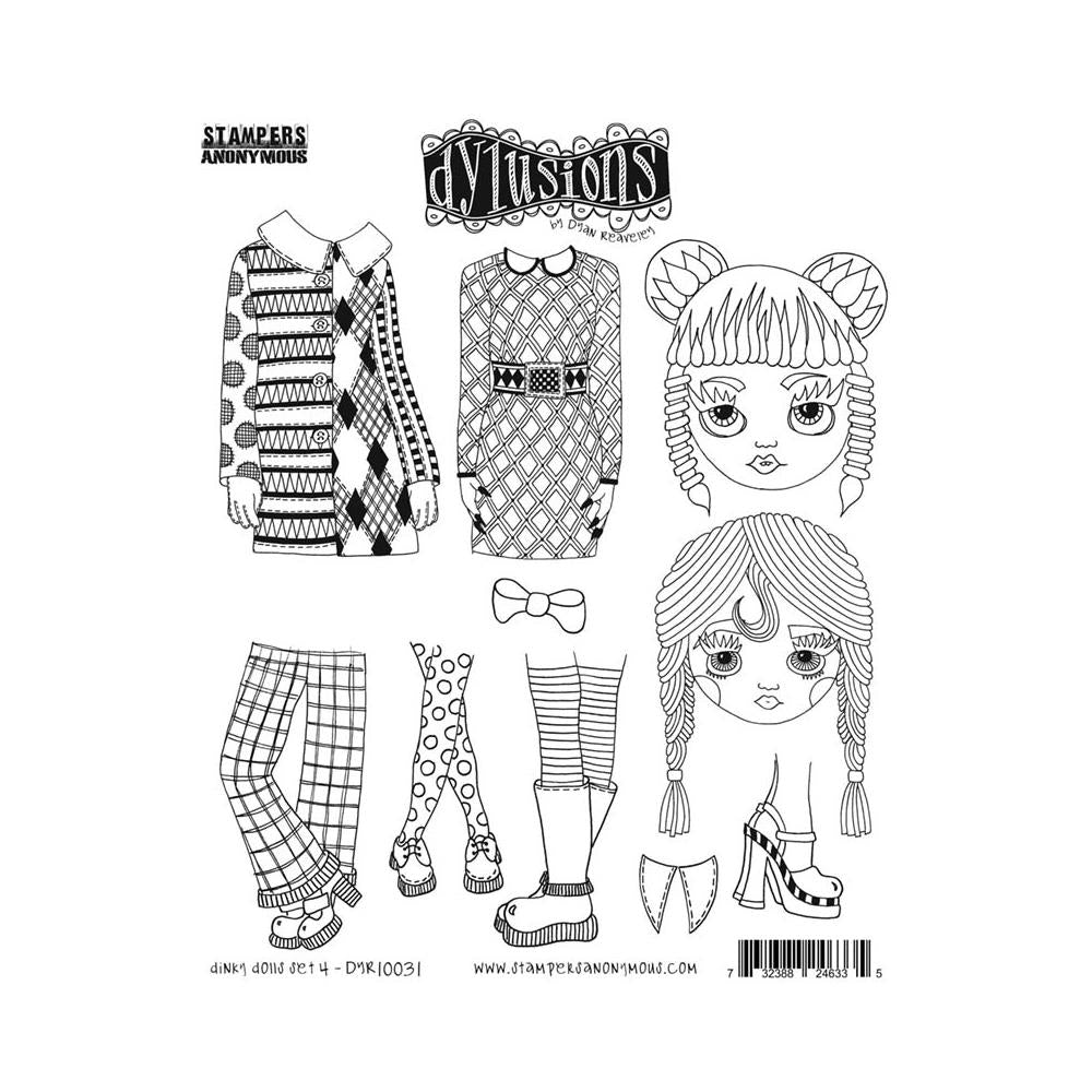 Dylusions - Cling Stamps - Dinky Doll - set 4