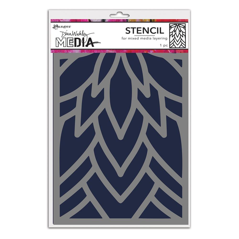 Dina Wakley Media - Stencils  - Flowing Petals