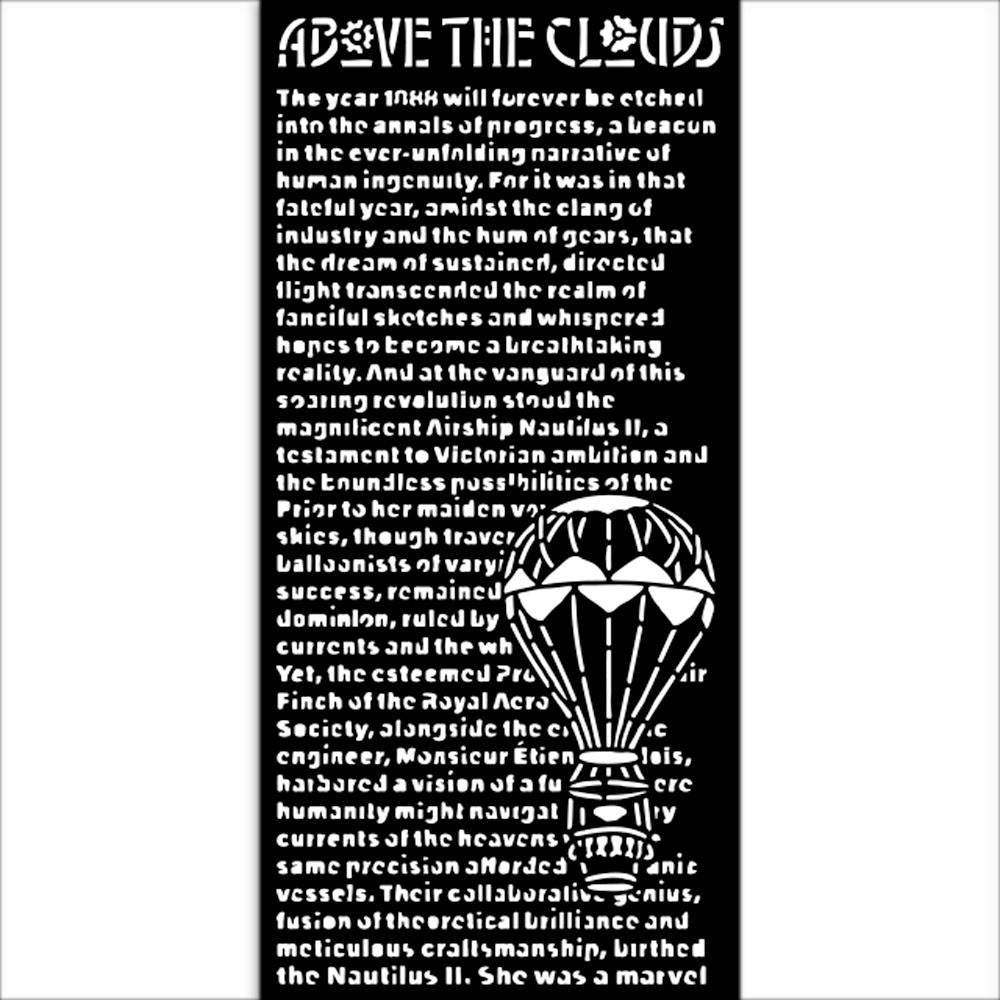 Stamperia - Voyages Fantastique - Stencil - Above the clouds - 12x25cm