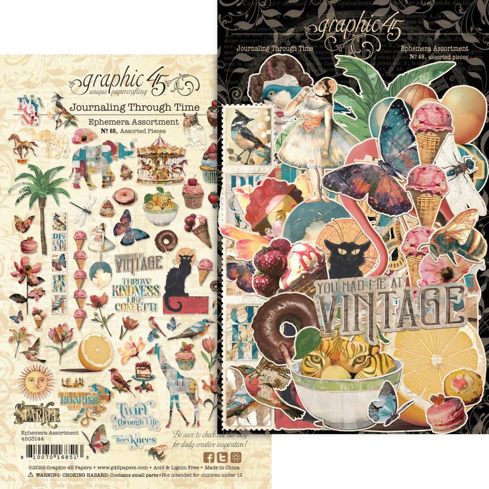 Graphic 45 - Journaling Through Time - Ephemera Die Cuts