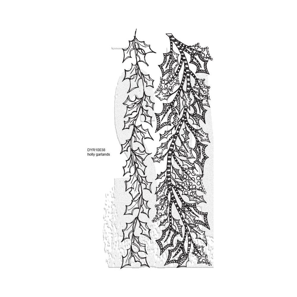 Dylusions - Cling mount stamps - Holly Garlands