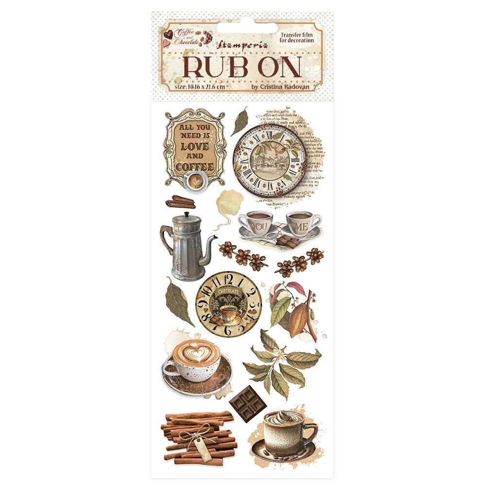 Stamperia - Rub Ons - Coffee and chocolate - All you need is love and coffee