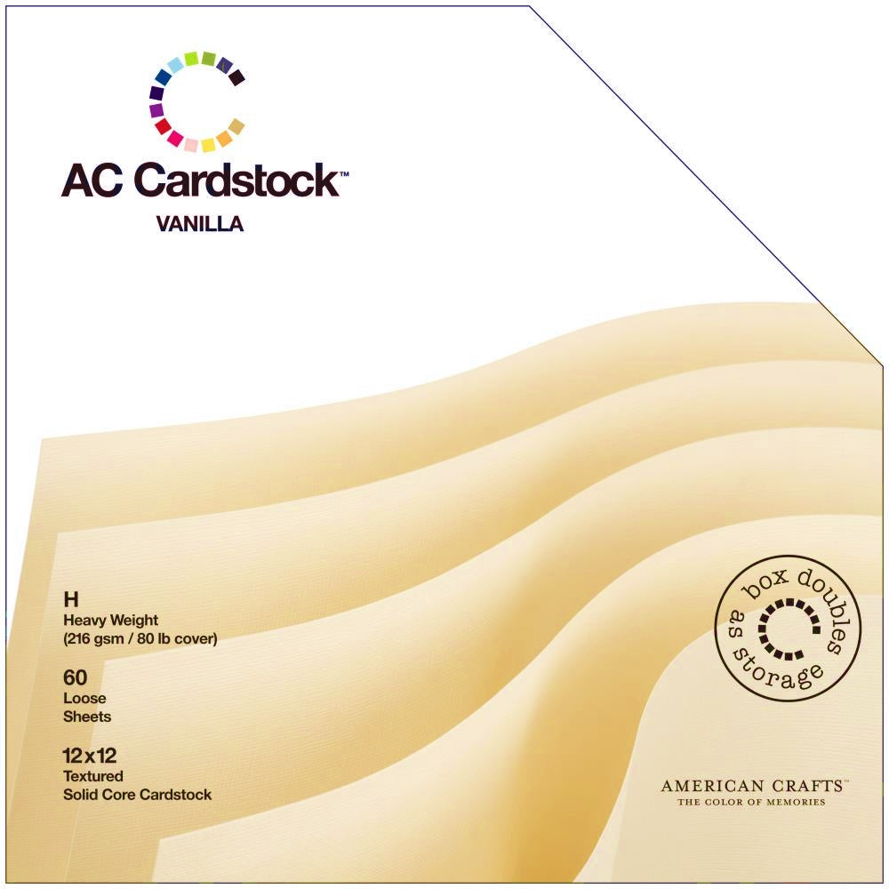 American Craft - Cardstock - Solid Vanilla - 12 x 12" - 60 pack