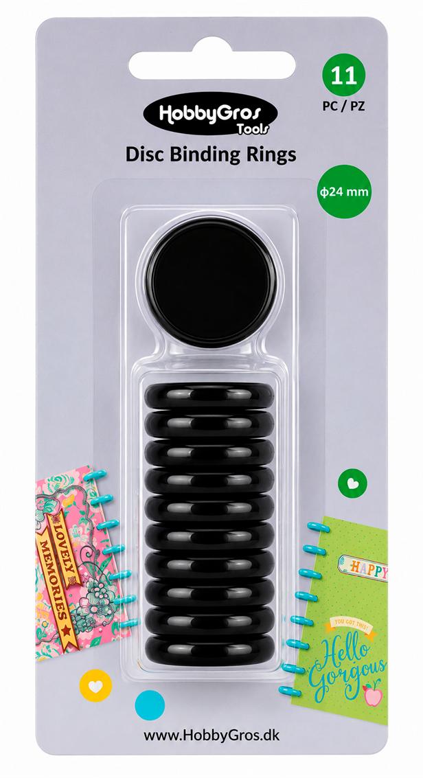 HobbyGros - Tools - Disc Binding Rings - Black