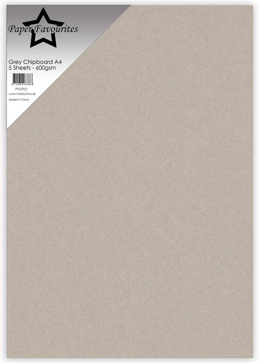 Paper Favourites - Grey Chipboard - A4 - 5 pack