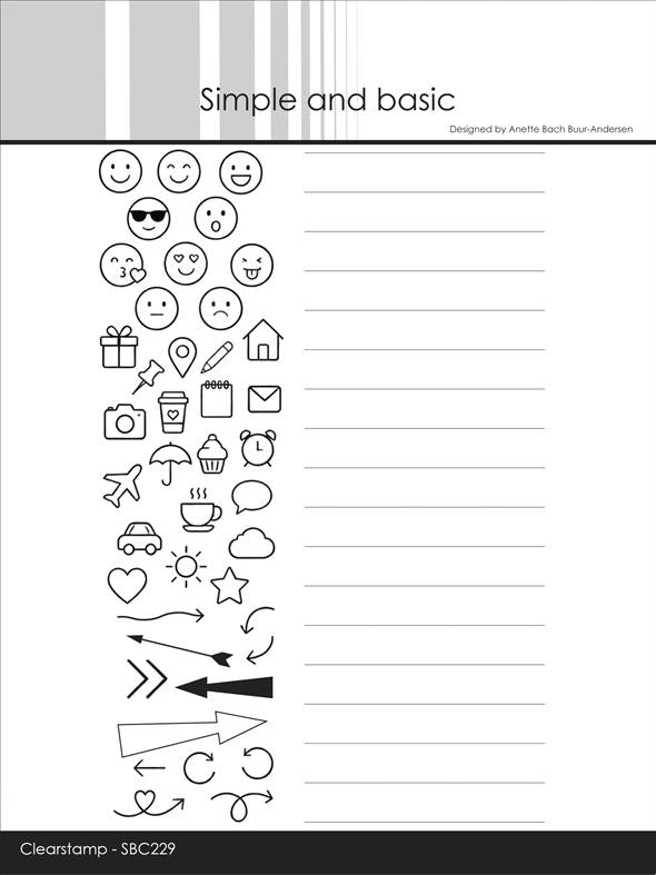 Simple and Basic - Clear Stamp - Lines & Icons - A6+