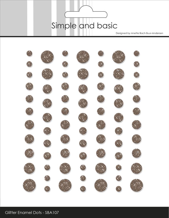 Simple and Basics - Glitter Enamel Dots - Coffee Brown