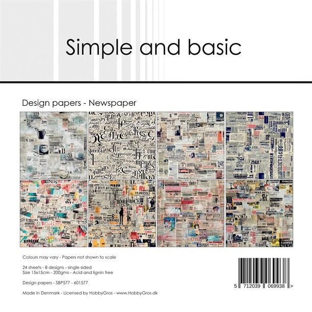 Simple and Basic Design Papers - Newspaper - 6x6"