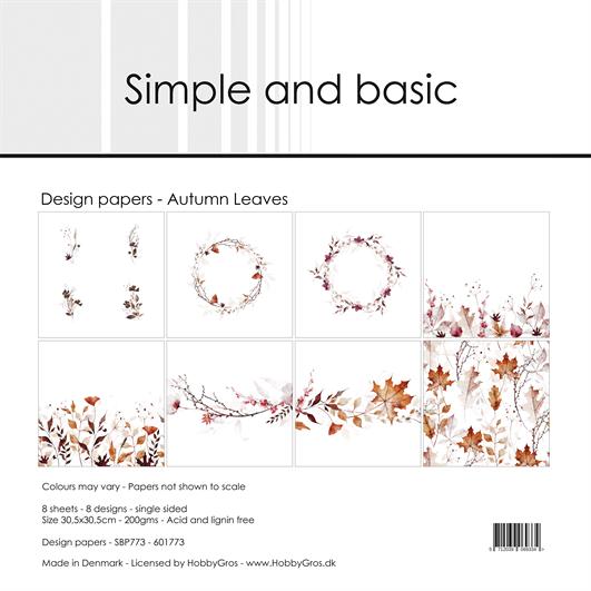 Simple and Basic Design Papers - Autumn Leaves - 12 x 12"