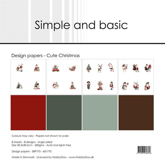 Simple and Basic Design Papers - Cute Christmas - 12 x 12"