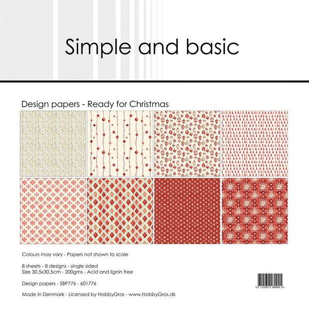 Simple and Basic Design Papers - Ready for Christmas - 12 x 12"
