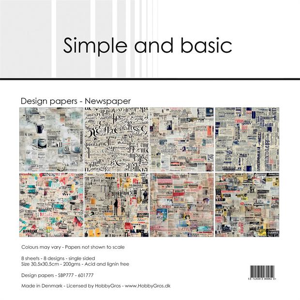 Simple and Basic Design Papers - Newspaper - 12 x 12"