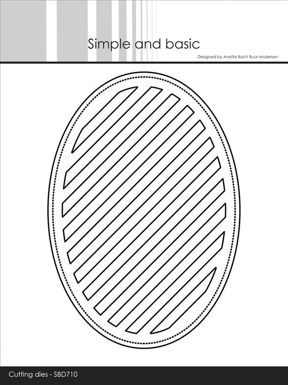 Simple and Basic - Dies - A6 Oval - Diagonalt Striped Panel with piercing