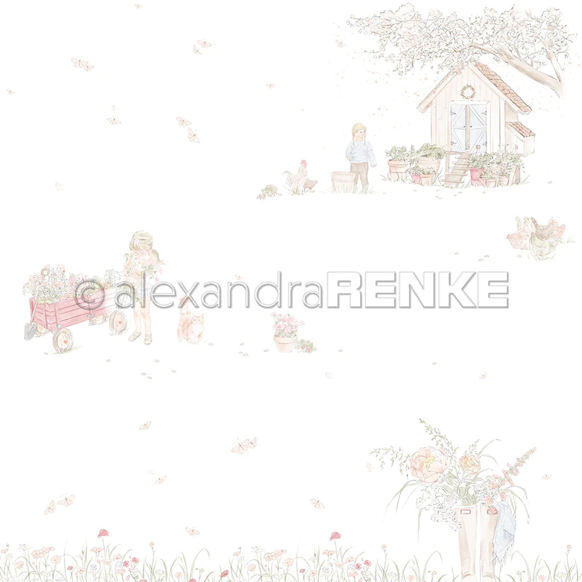 Alexandra Renke - Summer Joy  - In the garden  12 x 12"